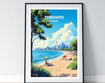 Toronto Poster Toronto Print Canada Wall Art Gift Travel Poster Print Home Wall Decor Illustration