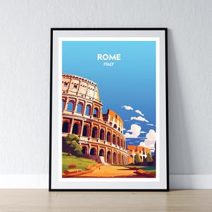 Poster di Roma, stampa di Roma, arte murale di Roma, regalo, poster di viaggio, stampa, decorazione murale per la casa, illustrazione, arte murale Italia, poster Italia, stampa Italia WPA