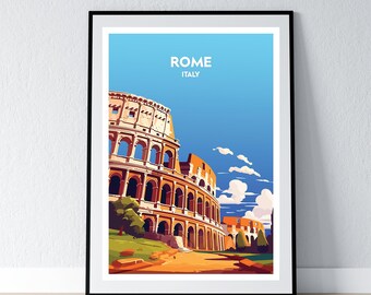 Rome Poster Rome Print Rome Wall Art Gift Travel Poster Print Home Wall Decor Illustration Italy Wall Art Italy Poster Italy Print WPA