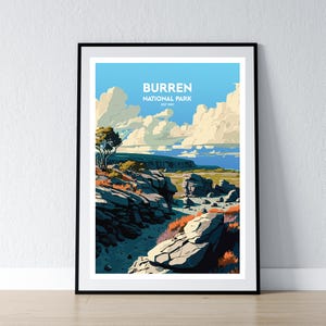 Burren National Park Poster Burren National Park Druck Minimalistisches Poster Print Wohnkultur Wand Kunst Reise Geschenk WPA
