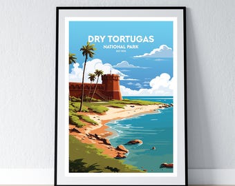 Dry Tortugas National Park Poster Dry Tortugas National Park Print Minimalist Poster Print Home Decor Wall Art Travel Gift WPA