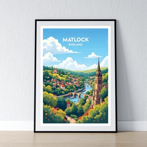 Matlock Poster Matlock Print Derbyshire Wand Kunst Geschenk Reise Poster Druck Haus Wand Dekor Illustration