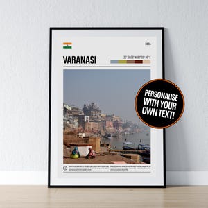 Varanasi Poster Varanasi Wandkunst Varanasi Koordinaten Indien Fotoabzug Indisches Reisegeschenk Poster Print Home Wanddeko