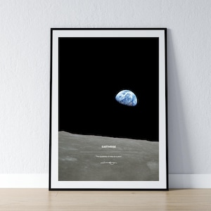 Earthrise Print, Earthrise Poster, Earth Rise, Carl Sagan Quote, Poster, Print, Inspirational Quote, Astronomy, Wall Art, Home Decor, Space