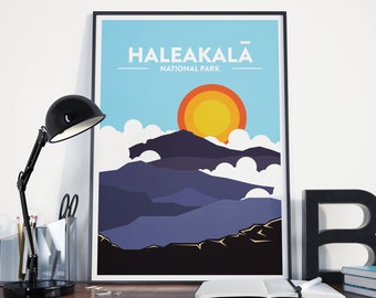 Haleakala National Park Print, Haleakala Poster, National Park Print, National Park Poster, National Park Wall Art, Travel Print, WPA Poster