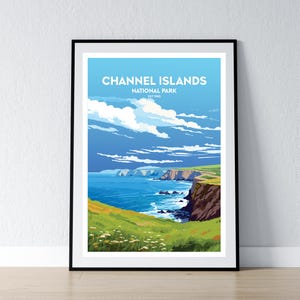 Channel-Islas Nationalpark Poster Print Minimalist Poster Print Druck Wohnkultur Wand Kunst Reise Geschenk WPA National Park