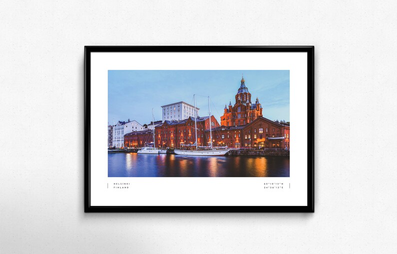 Helsinki Print Helsinki Poster Helsinki Coordinates Etsy