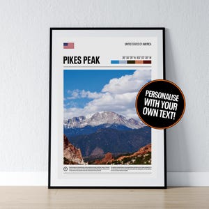 Pikes Peak Poster Pikes Peak Wand Kunst Pikes Peak Koordinaten Colorado Rockies Foto Druck Reise Geschenk USA Poster Druck Home Wand Dekor