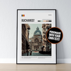 Bukarest Poster Bukarest Wandkunst Bucharest Rumänien Koordinaten Fotodruck Reisegeschenk Poster Druck Home Wanddekor