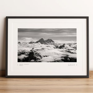 Mount Everest Print, Mount Everest Poster, Mount Everest Coordinates