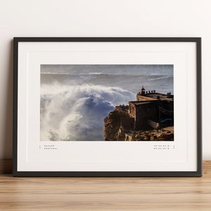 Nazare Print, Nazare Poster, Nazare Wave, Nazare Coordinates, Nazare Wall Art, Nazare Photo Print, Nazare Travel, Wall Décor, Portugal Print
