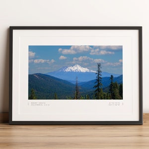 Mount Shasta Print, Mount Shasta Poster, Mount Shasta Coordinates, Mount Shasta Wall Art, Mount Shasta Photo Print, Mount Shasta Travel