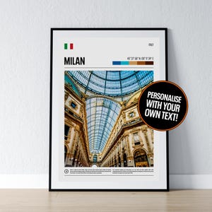 Poster di Milano, arte murale di Milano, Milano, Italia, Coordinate, Galleria fotografica, stampa di poster italiano, regalo da viaggio, decorazione da parete per la casa