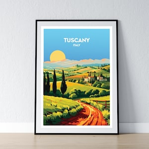 Toskana Poster Toskana Druck Toskana Wand Kunst Geschenk Reise Poster Print Home Wand Dekor Illustration WPA