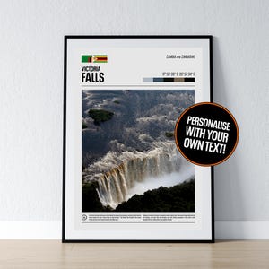 Victoria Falls Poster Victoria Falls Wand Kunst Victoria Falls Koordinaten Wasserfall Foto Druck Reise Geschenk Poster Print Home Wand Dekor