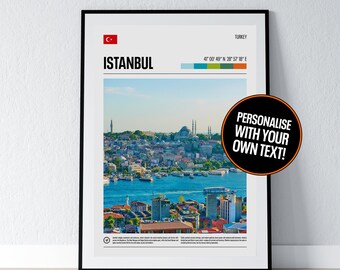 Istanbul Poster Istanbul Wall Art Istanbul Coordinates Turkey Photo Print Turkish Travel Gift Poster Print Home Wall Decor