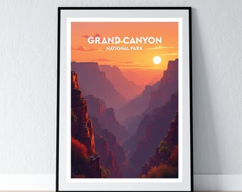 Grand Canyon National Park Poster Grand Canyon National Park Print Minimalist Poster Print Home Decor Wall Art Travel Gift WPA