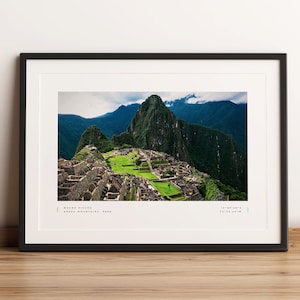 Machu Picchu Print, Machu Picchu Poster, Machu Picchu Coordinates, Machu Picchu Wall Art, Machu Picchu Photo Print, Machu Picchu Travel