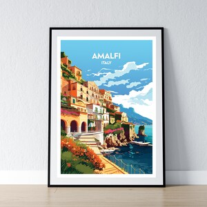 Amalfiküste Poster Amalfiküste Poster Amalfiküste Wand Kunst Geschenk Reise Poster Druck Haus Wand Dekor Illustration Neapel Italien Wand Kunst WPA