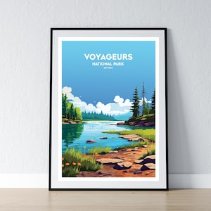Voyageurs National Park Poster Voyageurs National Park Druck Minimalistisches Poster Print Wohnkultur Wand Kunst Reise Geschenk WPA