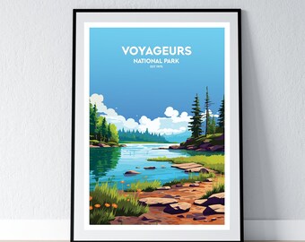 Voyageurs National Park Poster Voyageurs National Park Print Minimalist Poster Print Home Decor Wall Art Travel Gift WPA