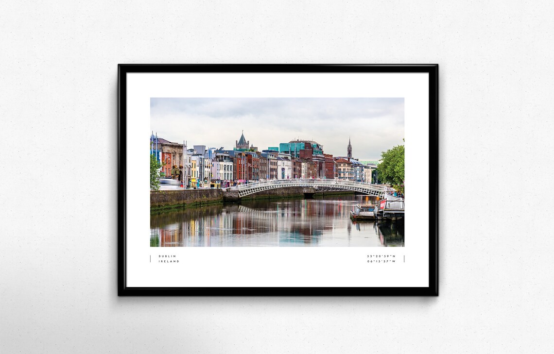 Dublin Print Dublin Poster Dublin Coordinates Dublin Wall Etsy