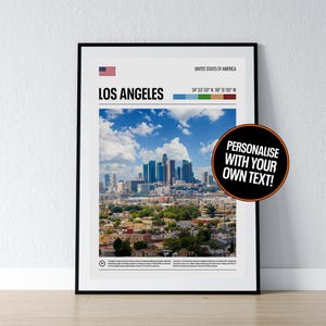 Los Angeles Poster Los Angeles Wandkunst Los Angeles Koordinaten Fotodruck Reisegeschenk Kalifornien USA Poster Print Home Wanddeko