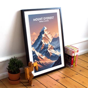 Mount Everest Print, Mount Everest Poster, Mount Everest Coordinates