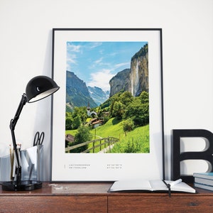 Lauterbrunnen Print, Lauterbrunnen Poster, Lauterbrunnen Coordinates, Lauterbrunnen Wall Art, Switzerland Photo Print, Lauterbrunnen Travel