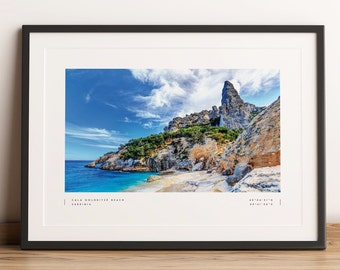 Cala Goloritze Coordinates Print: Sardinia Travel Poster (Unframed)