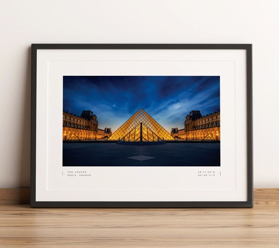 Paris Print, Paris Poster, The Louvre Poster Print, Paris Coordinates, Paris Wall Art, Paris Photo Print, Paris Travel, Home Decor
