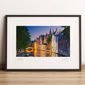 Bruges Print, Bruges Poster, Bruges Coordinates, Bruges Wall Art, Bruges Photo Print, Bruges Travel, Belgium Print, Belgium Art