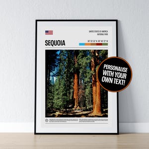 Sequoia National Park Poster Sequoia Wandkunst Sequoia Koordinaten Foto Druck Reise Geschenk Poster Print Home Wand Dekor