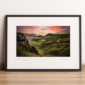 Quiraing Isle of Skye Print Isle of Skye Poster Isle of Skye Coordinates Isle of Skye Wall Art Isle of Skye Photo Print Travel Wall Art