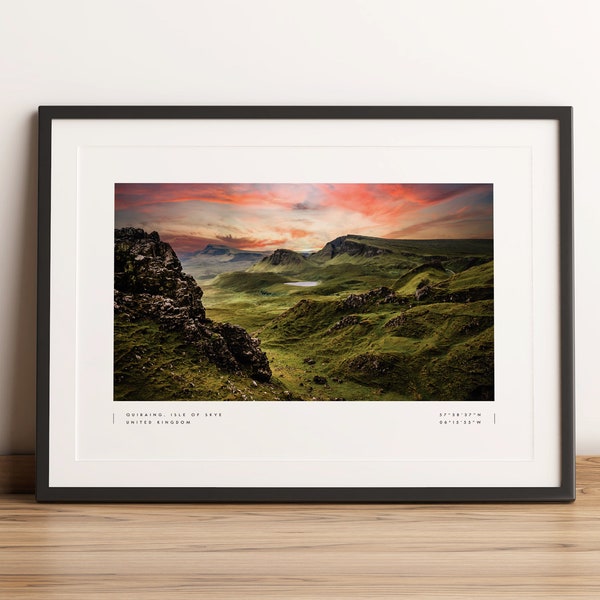 Quaraing Isle of Skye Print, Isle of Skye Poster, Isle of Skye Coordinates, Isle of Skye Wall Art, Isle of Skye Photo Print, Travel Wall Art