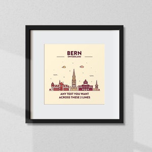Gepersonaliseerde Bern Print, Aangepaste Bern Poster, Bern Coördinaten, Bern Wall Art, Wall Print, Travel Gift, Souvenir, Home Decor