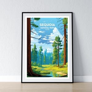 Sequoia National Park Poster Sequoia  National Forest Print Minimalist Poster Print Home Decor Wall Art Travel Gift WPA