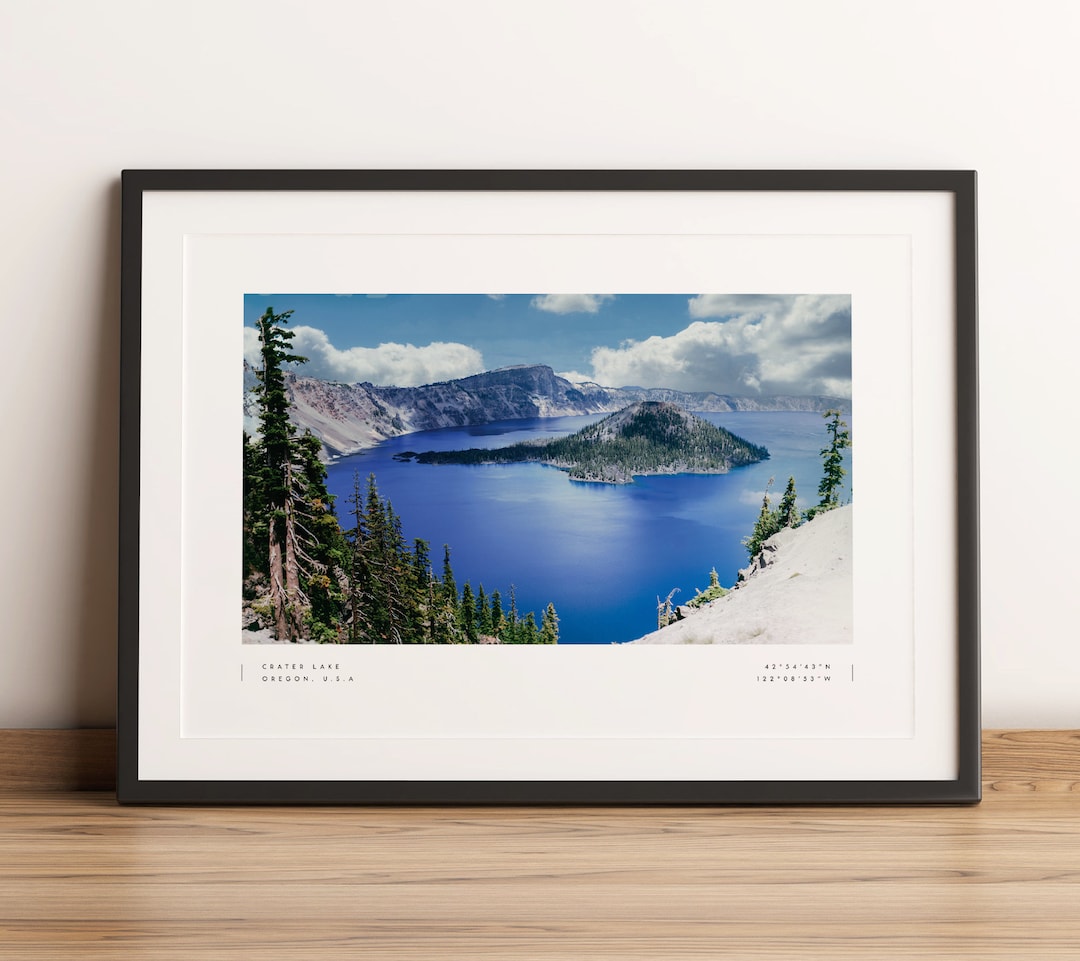 Crater Lake Print, Crater Lake Poster, Crater Lake National Park ...