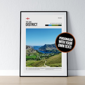 Lake District Poster Lake District Wall Art Lake District Coordinates England Photo Print English Travel Gift Poster Print Home Wall Decor