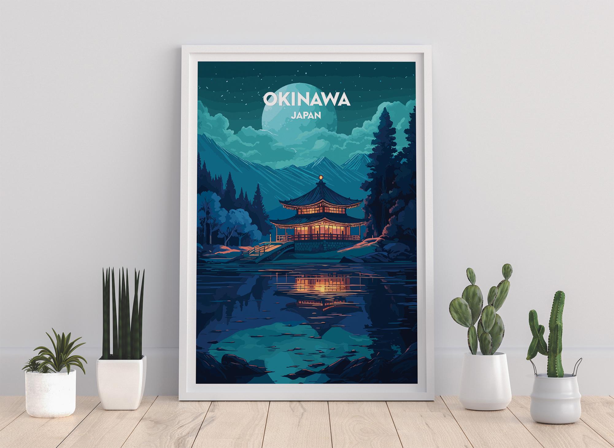 Okinawa Japan Print, Okinawa Poster, Okinawa Vintage Retro Print