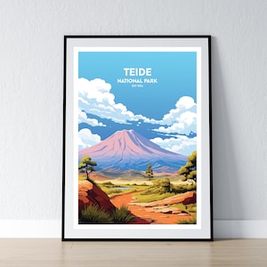 Teide National Park Poster Teide National Park Print Minimalistisches Poster Print Wohnkultur Wand Kunst Reise Geschenk WPA