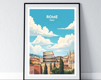 Rome Poster Rome Print Rome Wall Art Gift Travel Poster Print Home Wall Decor Illustration Italy Wall Art Italy Poster Italy Print WPA