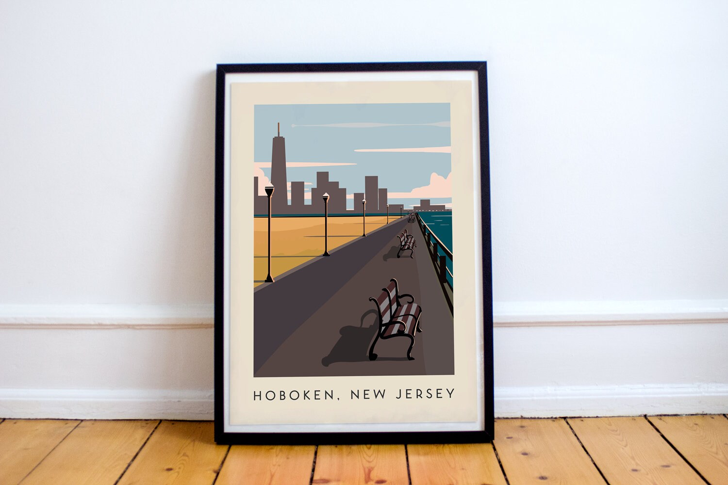 Hoboken Print Hoboken Poster Hoboken Vintage Retro Print Etsy