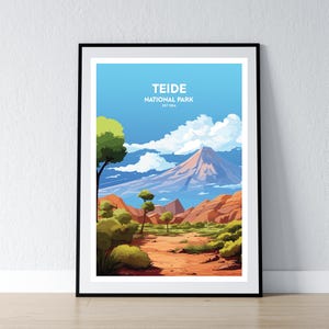 Teide National Park Poster Teide National Park Print Minimalistisches Poster Print Wohnkultur Wand Kunst Reise Geschenk WPA
