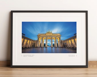 Berlin Print, Berlin Poster, Berlin Skyline, Brandenburg Gate, Berlin Coordinates, Berlin Wall Art, Berlin Photo Print, Berlin Travel