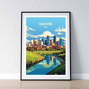 Denver Poster Denver Druck Denver Wand Kunst Colorado Geschenk Reise Poster Druck Haus Wand Dekor Illustration