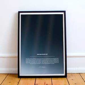 The Pale Blue Dot Print, Carl Sagan Zitat, Poster, Druck, Inspirationszitat, Erde, Astronomie, minimalistisch, Wandkunst, Wohnkultur Bild 8