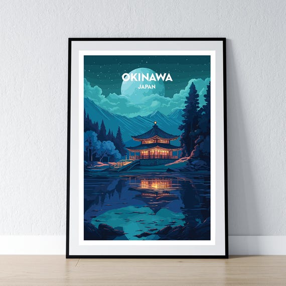 Okinawa Japan Print, Okinawa Poster, Okinawa Vintage Retro Print