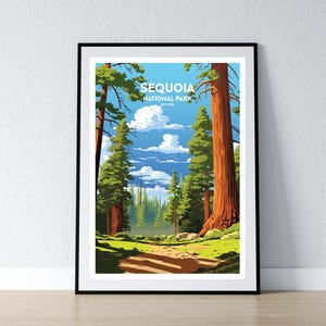 Sequoia National Park Poster Sequoia National Park Druck Minimalistisches Poster Print Wohnkultur Wand Kunst Reise Geschenk WPA