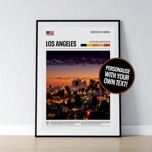 Los Angeles Poster Los Angeles Wandkunst Los Angeles Koordinaten Fotodruck Reisegeschenk Kalifornien USA Poster Print Home Wanddeko
